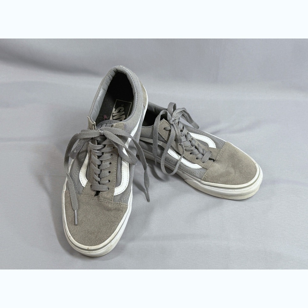 Vans Old Skool Sneakers Mens 6.5 Womens 8 Grey Low Top Suede Canvas Skate Shoes